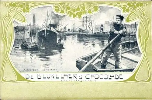 CPA Anvers Anvers Flandre, Hafen, De Beukelaers Chocolade, Reklame