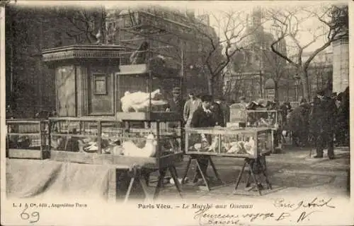 Ak Paris VII, le marché aux Oiseaux