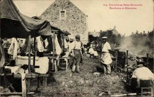 CPA Foire en Basse-Normandie, Boucheriers et Rotisseries