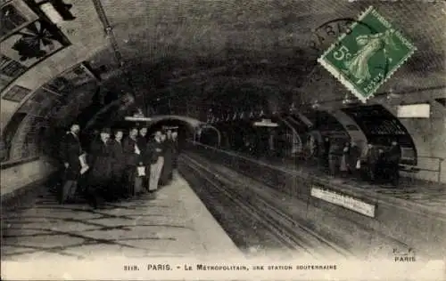 CPA Paris, Metropolitain, Station Souterraine