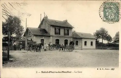 Ak Saint Pierre le Moûtier Nièvre, Bahnhof