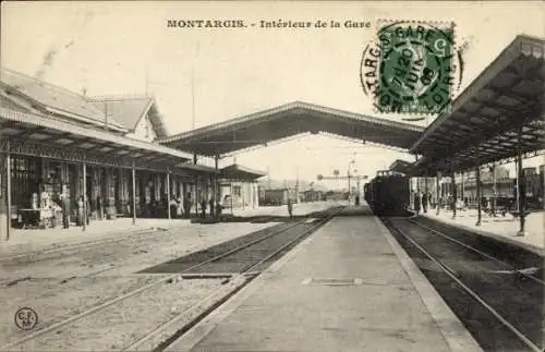 Ak Montargis Loiret, La Gare, Vue Interieure, Eisenbahn