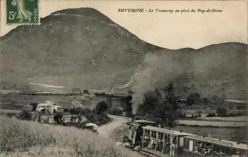 Ak Puy de Dôme, Le Tramway au pied du Puy de Dome