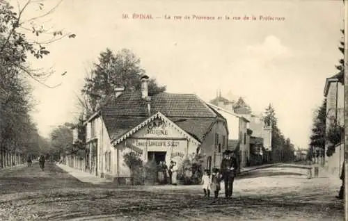 CPA Épinal Lorraine Vosges, rue de Provence, la rue de la Préfecture