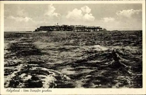 Ak Nordseeinsel Helgoland, Gesamtansicht, Wellen