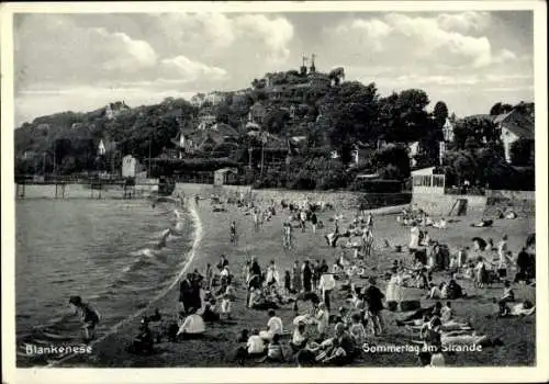 Ak Hamburg Altona Blankenese, Sommertag am Strand