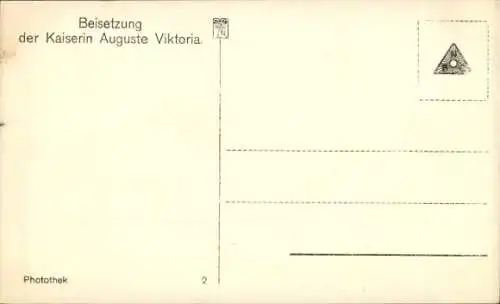 Ak Beisetzung der Kaiserin Auguste Viktoria, Kaiser Wilhelm II.
