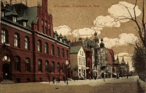 Ak Neumünster in Holstein, Großflecken mit Post