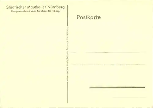 Ak Nürnberg in Mittelfranken, Städtischer Mautkeller