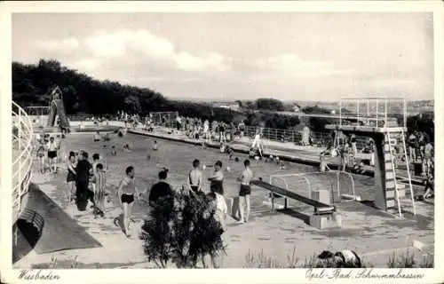 Ak Wiesbaden in Hessen, Opel-Bad, Schwimmbassin