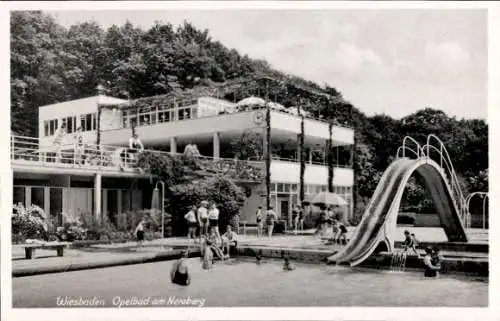 Ak Wiesbaden in Hessen, Opelbad am Neroberg