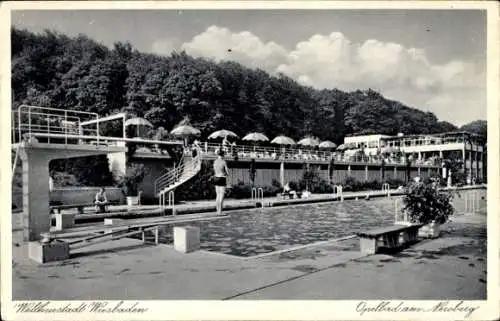 Ak Wiesbaden in Hessen, Opelbad am Neroberg