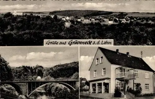 Ak Gräveneck Weinbach an der Lahn, Gesamtansicht