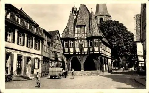 Ak Michelstadt im Odenwald, altes Rathaus