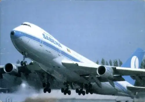 Ak Passagierflugzeug, Sabena, Belgian World Airlines, Boeing 747