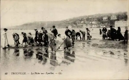 Ak Trouville Calvados, Strandleben