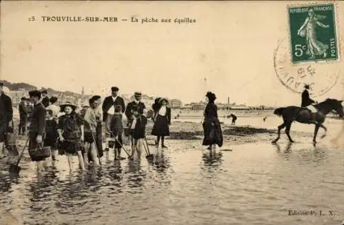 Ak Trouville sur Mer Calvados, La pêche aur équilles