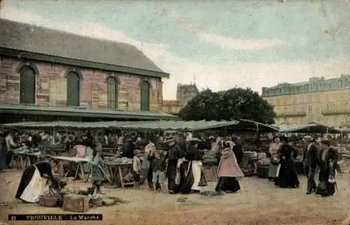 Ak Trouville sur Mer Calvados, Le Marché