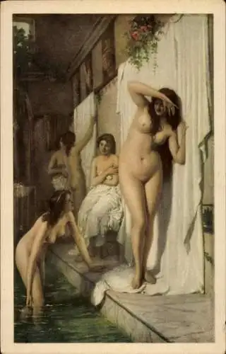 Künstler Ak Barbaglia, G., Bagno Pompeiano, Frauen beim Baden