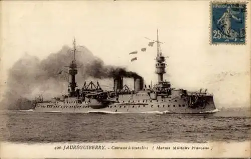 Ak Französisches Kriegsschiff Jaureguiberry, Französische Marine