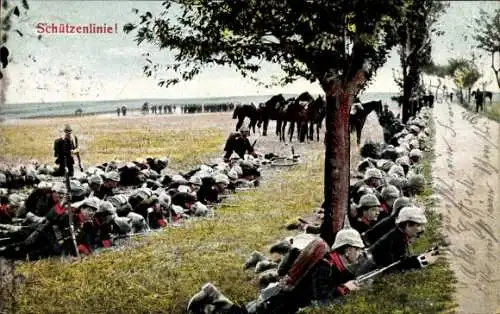 Ak Deutsche Soldaten in Schützenlinie