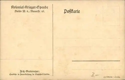 Künstler Ak Grotemeyer, Kolonialkriegerspende, Haubitze in Feuerstellung in Deutsch Ostafrika