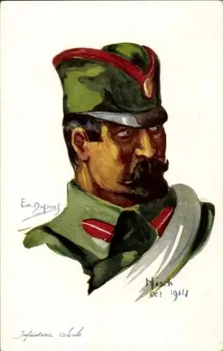 Künstler Ak Dupuis, E., Frankreichs Alliierte, Soldat der serbischen Infanterie, Nisch 1914