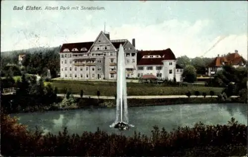 Ak Bad Elster Vogtland Sachsen, Albert Park, Sanatorium