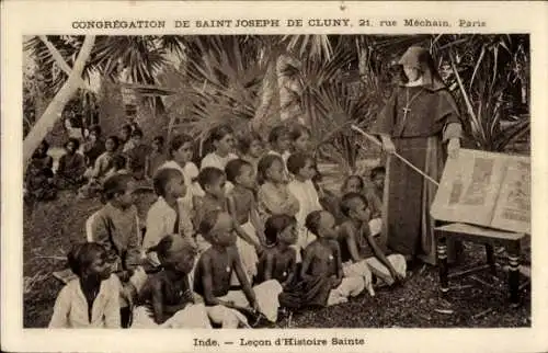 Ak Indien, Congregation de Saint Joseph de Cluny, Lecon d'Histoire Sainte