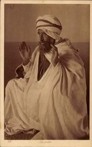 Ak La prière, Araber mit Turban beim Gebet, Maghreb