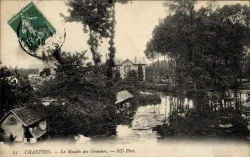 Ak Chartres Eure et Loir, Le Moulin des Graviers