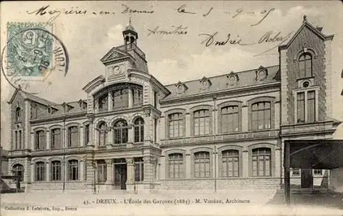 Ak Dreux Eure et Loir, L'Ecole des Garcons (1883)