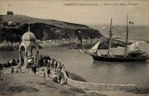 Ak Dahouët Pléneuf Val André Côtes d'Armor, Arrivee d'un Bateau Islandais