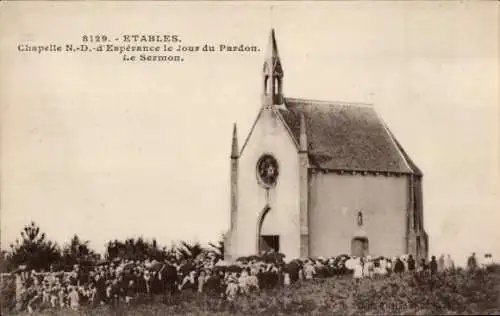 Ak Étables sur Mer Cotes d'Armor, Chapelle de N.-D. d'Esperance le Jour du Pardon, Le Sermon