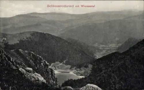 Ak Metzeral Elsass Haut Rhin, Lac du Schiessrothried, Schießrotriedweier, Wormstal