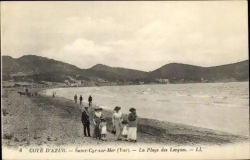 Ak Saint Cyr sur Mer Var, Strand von Lecques