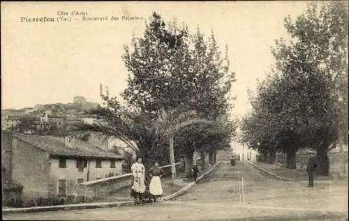 Ak Pierrefeu du Var, Boulevard des Palmiers