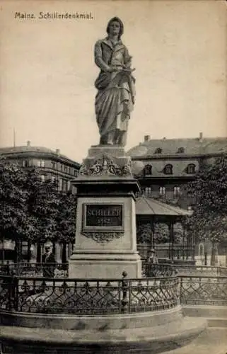 Ak Mainz am Rhein, Schillerdenkmal