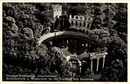 Ak Potsdam in Brandenburg, Wasserwerk, Aussichtsturm, Fliegeraufnahme 