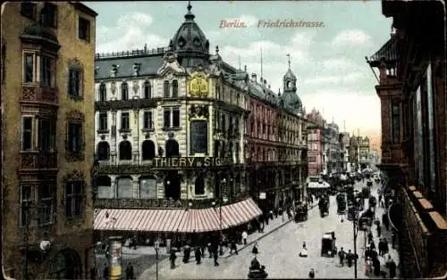 Ak Berlin Mitte, Friedrichstraße, Thiery, Straßenpartie