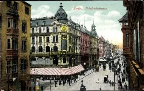 Ak Berlin Mitte, Friedrichstraße, Thiery, Straßenpartie