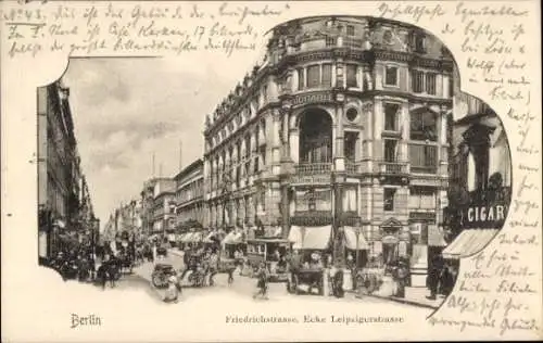 Ak Berlin Mitte, Friedrichstraße Ecke Leipziger Straße, Geschäfte