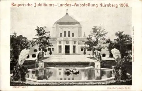 Ak Nürnberg in Mittelfranken Bayern, Bayerische Jubiläums Landesausstellung 1906, Kunsthalle