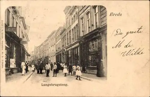 Ak Breda Nordbrabant Niederlande, Langebrugsteeg