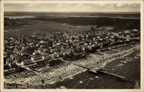 Ak Ostseebad Ahlbeck auf Usedom, Fliegeraufnahme