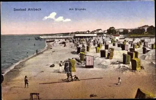 Ak Ostseebad Ahlbeck auf Usedom, Am Strand