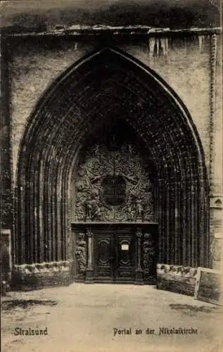 Ak Stralsund in Vorpommern, Nikolaikirche, Portal