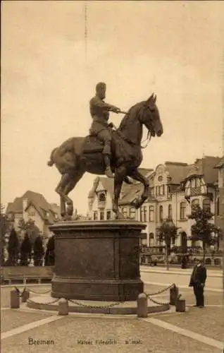 Ak Hansestadt Bremen, Kaiser Friedrich Denkmal