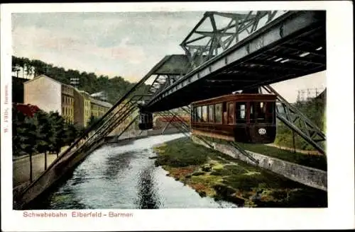 Ak Elberfeld Barmen Wuppertal, die Schwebebahn