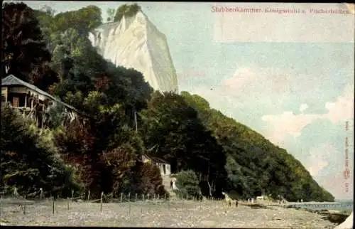 Ak Stubbenkammer Sassnitz auf Rügen, Königstuhl, Fischerhütten